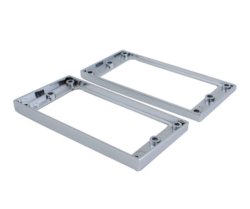 Guyker Flat Metal Humbucker Pickup Mounting Ring Set - Bridge Neck Pickups Cover Frame Replacement Part for Electric Guitar or Precision Bass(2PCS, Chrome) - Image 3